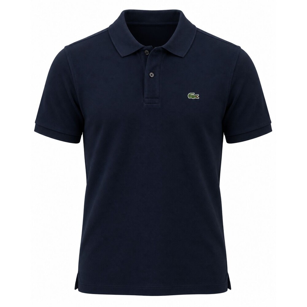 Lacoste Slim Fit Pique Polo Shirt Navy Blue Short Sleeve Mens Sz XL FR 6 Logo